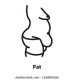 Fat icon vector isolated on white background, Fat transparent sign , line and outline elements in linear style
