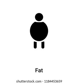 Fat icon vector isolated on white background, logo concept of Fat sign on transparent background, filled black symbol
