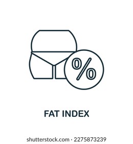 Fat Index line icon. Monochrome simple Fat Index outline icon for templates, web design and infographics