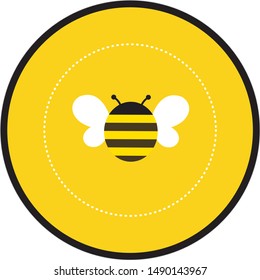 FAT INSECT YELLOW ICON BEE