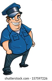 Fat jolly cartoon policeman