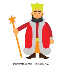 fat king simple illustration vector clip art