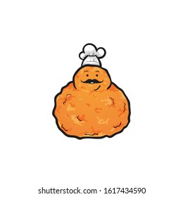 fat kroket with a chef head vector