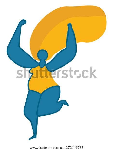 Fat Lady Blonde Hair Yellow Suit Royalty Free Stock Image