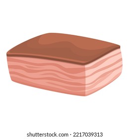 Fat Lard Icon Cartoon Vector. Steak Bone. Ham Steak