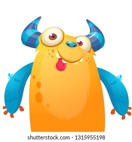 Fat and lazy cartoon monster illustration