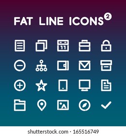 Fat Line Icons set 2