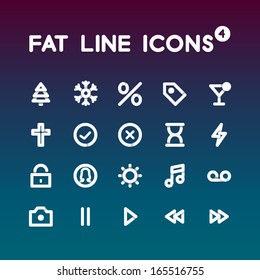 Fat Line Icons set 4
