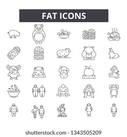 Fat line icons for web and mobile design. Editable stroke signs. Fat  outline concept illustrations