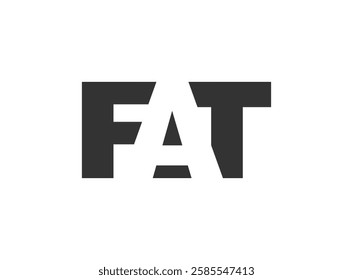 FAT logo design. Initial letter F A T bold font style for tech startups, consulting, corporate branding. Creative company name, headlines typography identity, trendy logotype. Vector illustration.