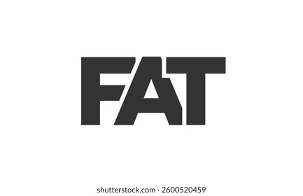 FAT logo design template with strong and modern bold text. Initial based vector logotype featuring simple and minimal typography. Trendy company identity ideal for businesses brand presence.