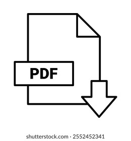 Ícone de download de perda gorda - PDF com seta representando recursos de dieta e fitness