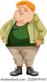 Fat male cartoon character illustration