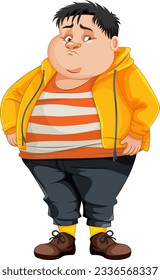 Fat male cartoon character illustration