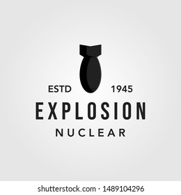 fat man boy nuclear bomb logo vector icon illustration