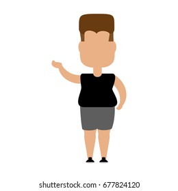Fat man cartoon