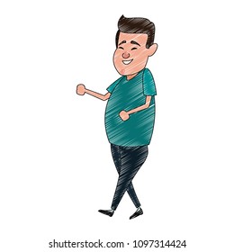 Fat man cartoon scribble