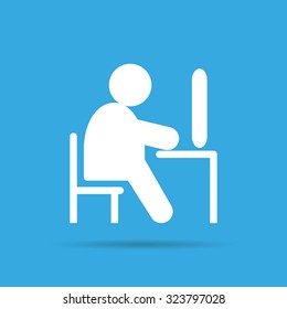 fat man at the computer