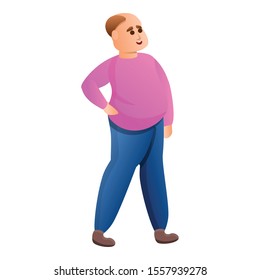 Fat man excursion icon. Cartoon of fat man excursion vector icon for web design isolated on white background