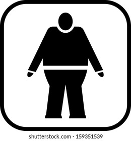 Fat man figure vector icon 