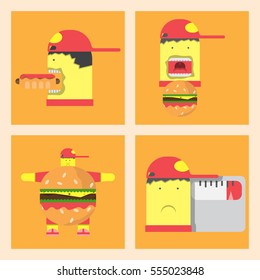 Fat man and gluttony,Excess weight