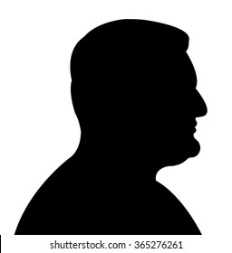 a fat man head silhouette vector 