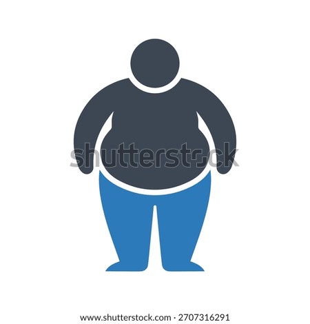 Fat man icon. Overweight icon