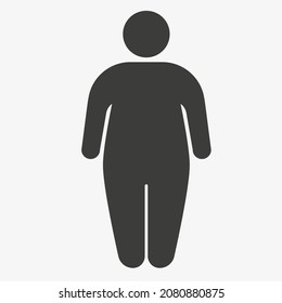 Icono del hombre gordo. Ilustración vectorial aislada en fondo blanco.