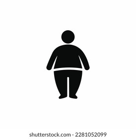 Fat man icon vector on a white background