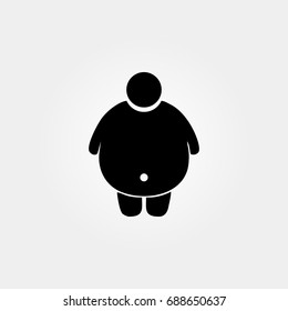 fat man icon. vector sign symbol on white background