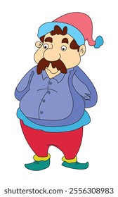 Fat man isolated on white background