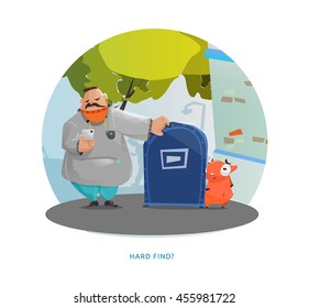 fat man looking for a little Orange monster