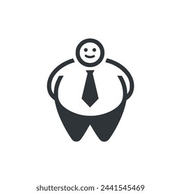 fat man obese logo vector illustration template design