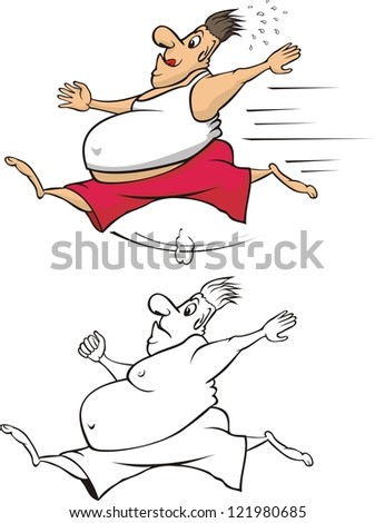 fat man running to lose weight