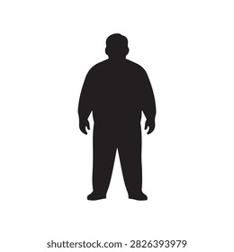Fat Man Silhouette  black silhouette vector illustration