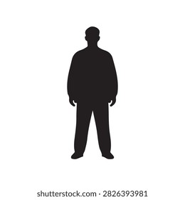 Fat Man Silhouette  black silhouette vector illustration