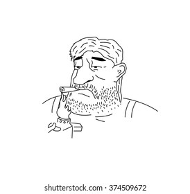 fat man smoking