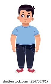 fat man standing position character