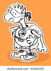 Fat man super hero, vector illustration 