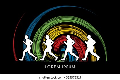 Fat man turning into Thin designed on spin wheel background graphic vector.