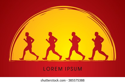 Fat man turning into Thin designed on moonlight background graphic vector.