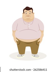 Fat man. Vector flat illustration 