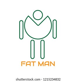 Fat Man Vector Line Design