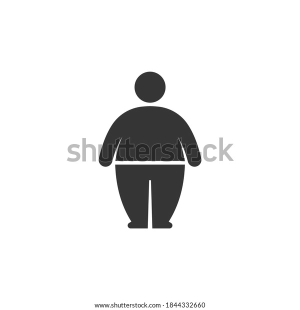 Fat Man Weight Gain Icon Isolated Stock Vector (Royalty Free ...
