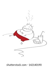 fat man who ate too much
