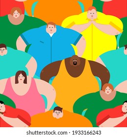 Los hombres gordos se quedan sin fisuras. fondo de gente gorda