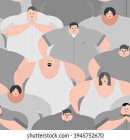 Fat men pattern seamless. fat people background