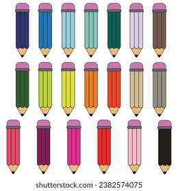 Fat Mini Pencil Clipart Set