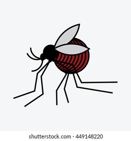 Fat mosquito in linear style.