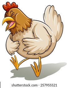 Fat mother chicken on a white background